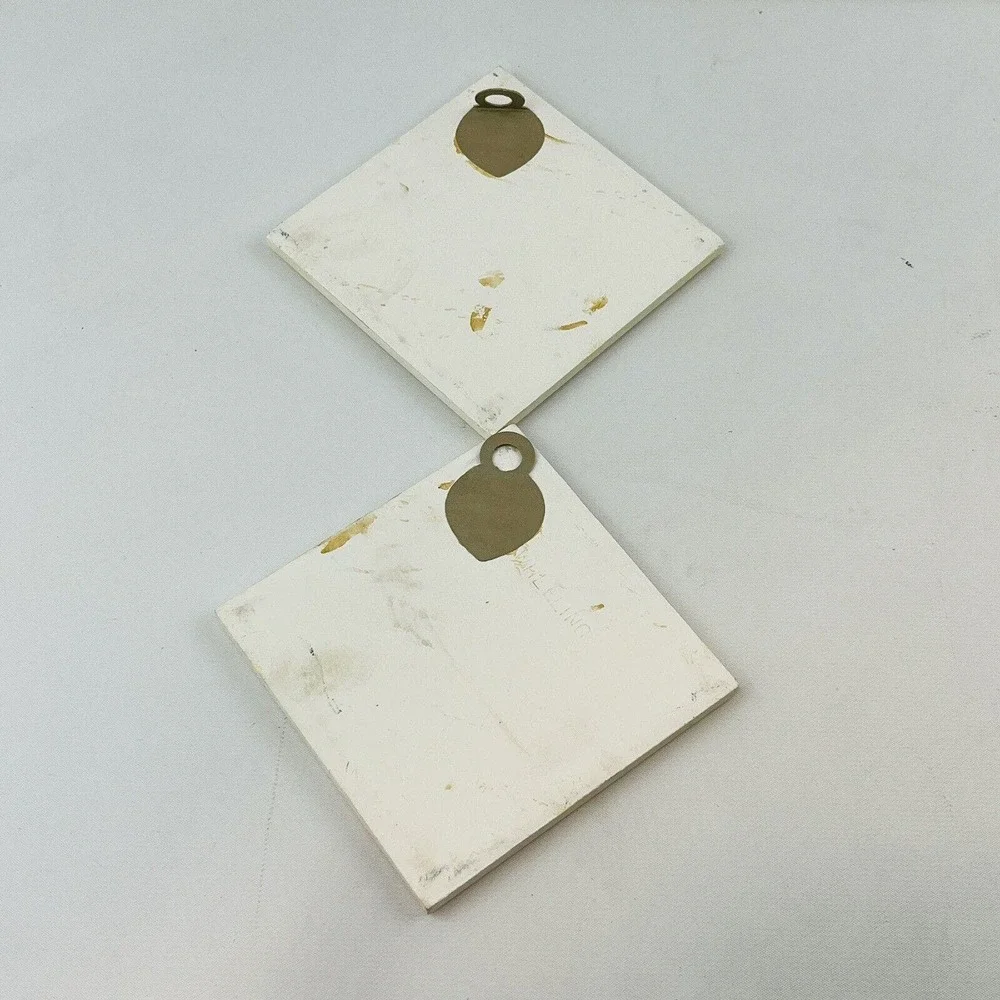 Vintage Kemptone Deer Tile‎ Set of 2 Ivory Blue Pink Flowers 4x4 Original Box